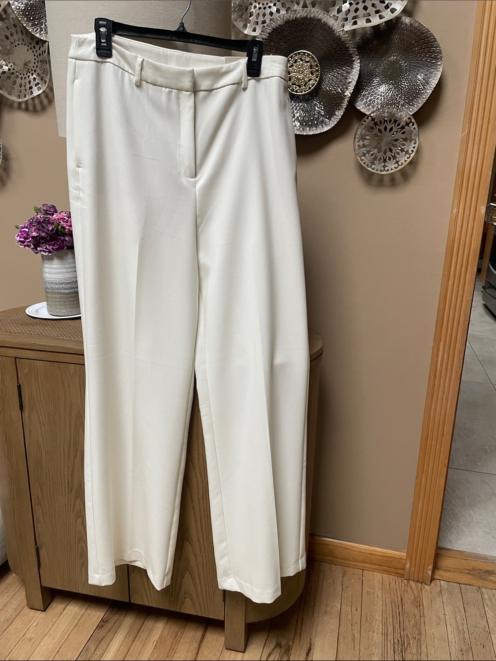 Joie Cream hi rise Straight-wide-Leg Dress Trousers